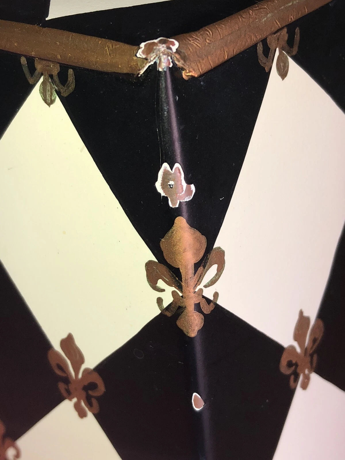 Vintage Mid Century Metal Painted Harlequin Fleur De Lis Tissue Box Holder | eBay