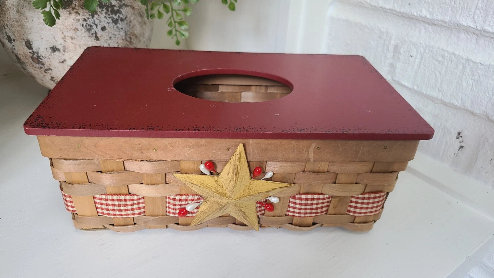 Set Of 2 Red White Star Tissue Box Rectangular & Square Hinged Tissue Box Holder | eBay
