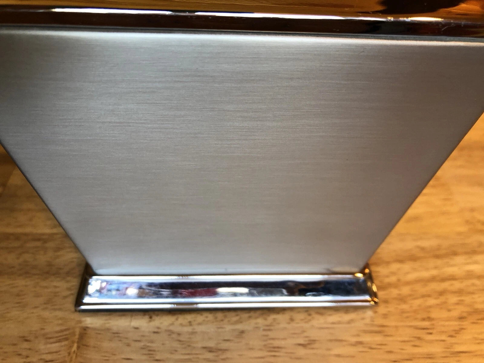 Silver Metal 6x6 Square Tissue Box Cover Matte Sides Shiny Top Trim Rubber Base | eBay