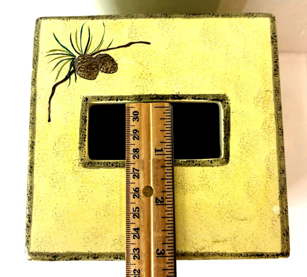 Designer Donna Sharp Rustic Yellow Pinecone Tissue Box Cover Resin | eBay