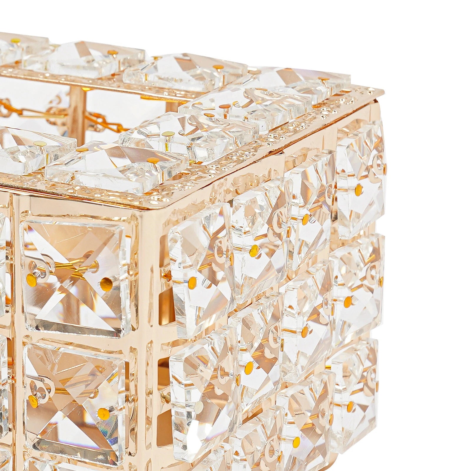 Tabletop Crystal Tissue Box Gold Paper Box Home Crystal Napkin Holder Round Pad | eBay