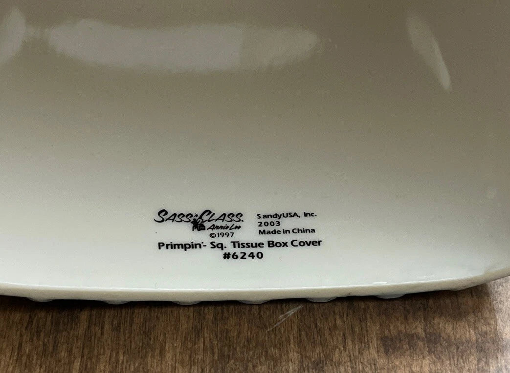 Sass n Class Annie Lee Primpin 2003 Square Tissue Box Cover #6240 | eBay