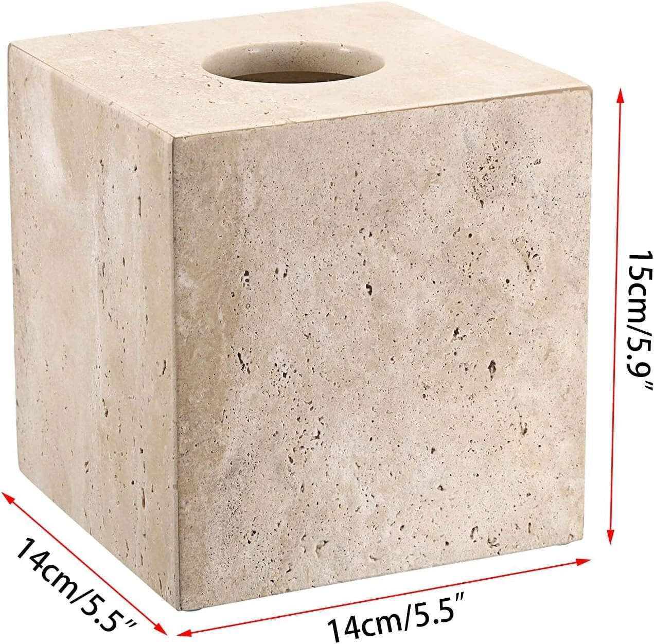Square Tissue Box Set Natural Travertine,Tissue Holder with Cushion, Light Beige | eBay