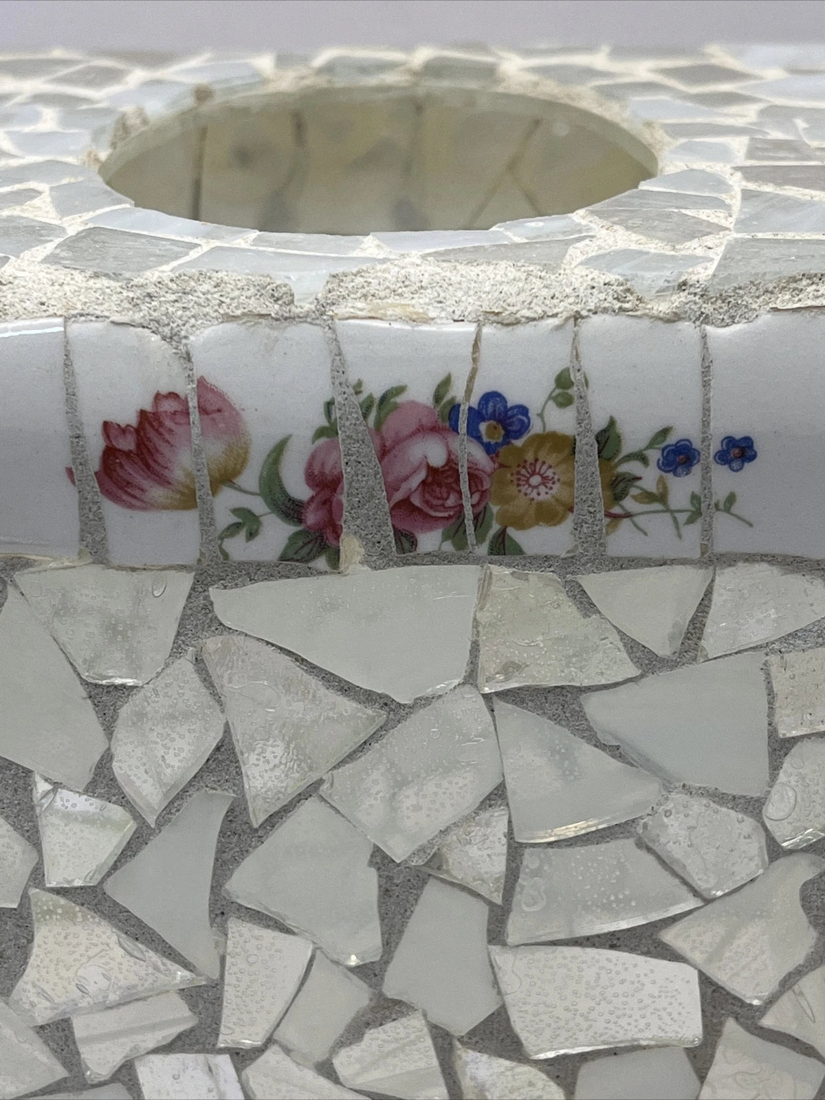 Mosaic Clear Glass Square Tissue Box Cover Roses | eBay