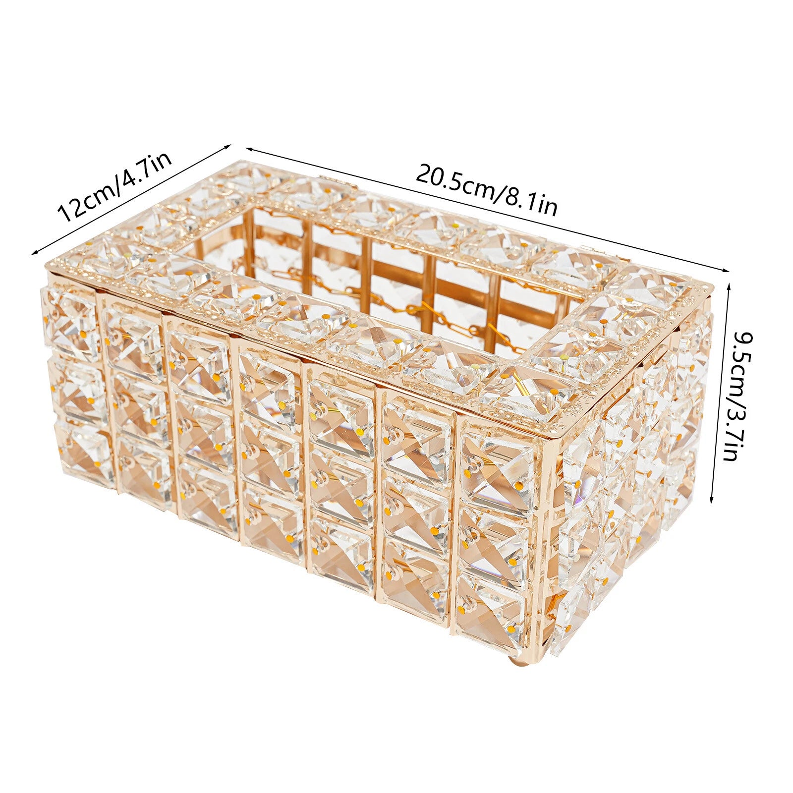 Tabletop Crystal Tissue Box Gold Paper Box Home Crystal Napkin Holder Round Pad | eBay