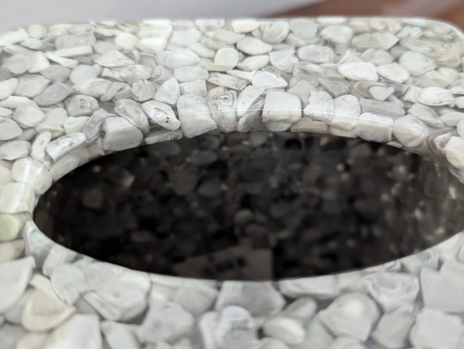 Gray Pebbles W/ Blue Accents, Acrylic Square Tissue Holder | eBay