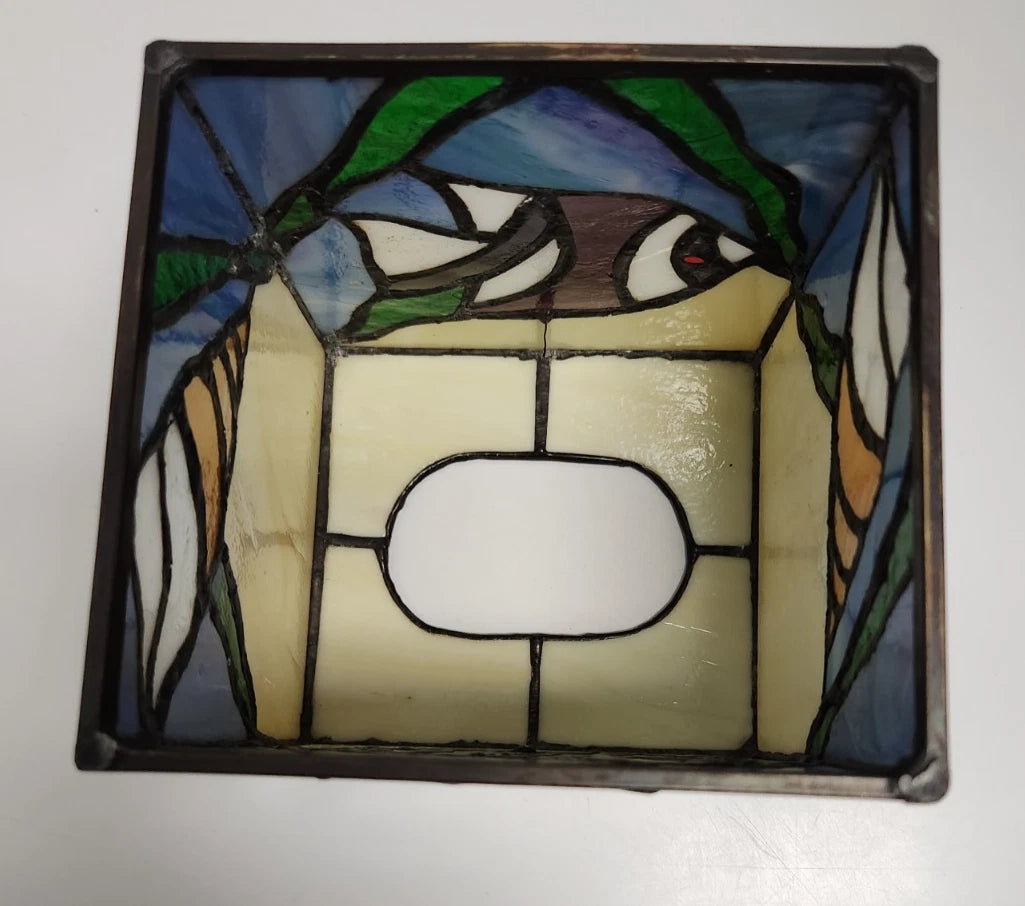Acrylic Faux Stained Glass Tropical Fish Seashell Beach House Condo Tissue Box | eBay