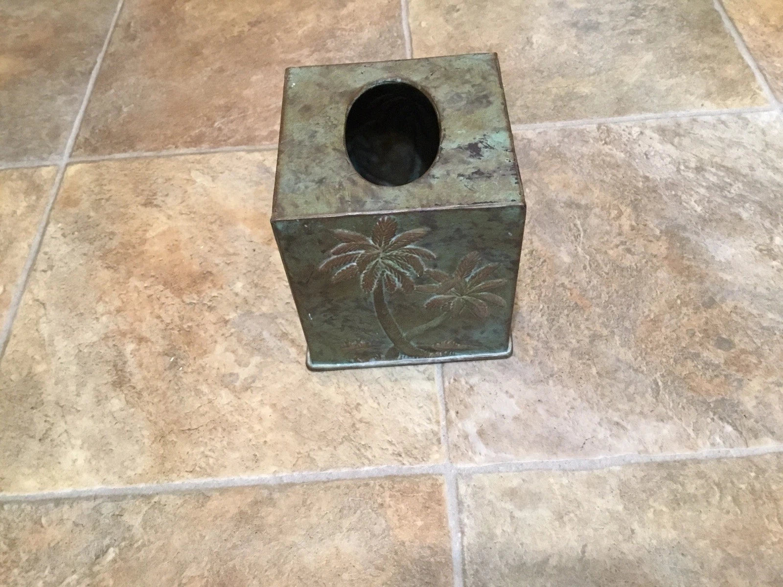 Metal Tissue Box Cover Palm Trees Beach House Decor Distressed | eBay