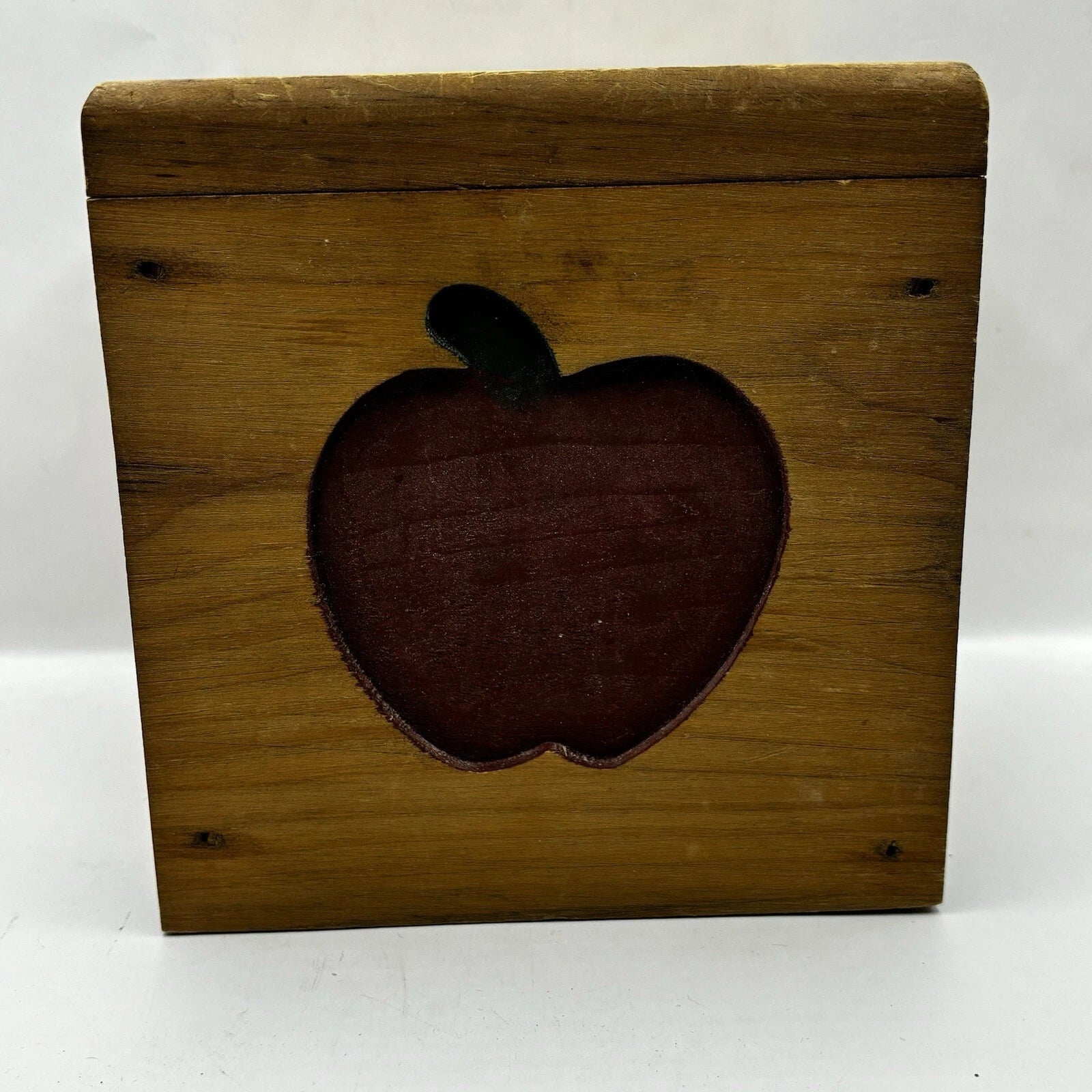 Solid Wood Carved Heart Apple Hand Painted Tissue Box Cottage Granny Core VTG | eBay