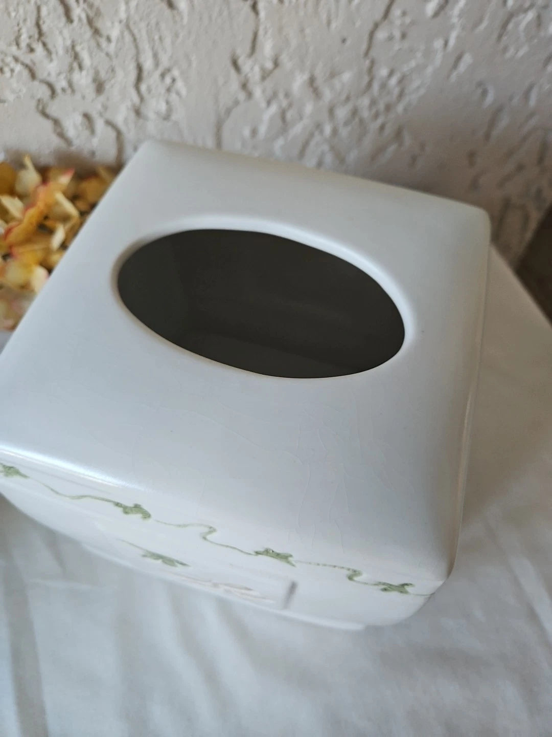 Dragonfly Square Ceramic Tissue Box Cover White Green Purple | eBay