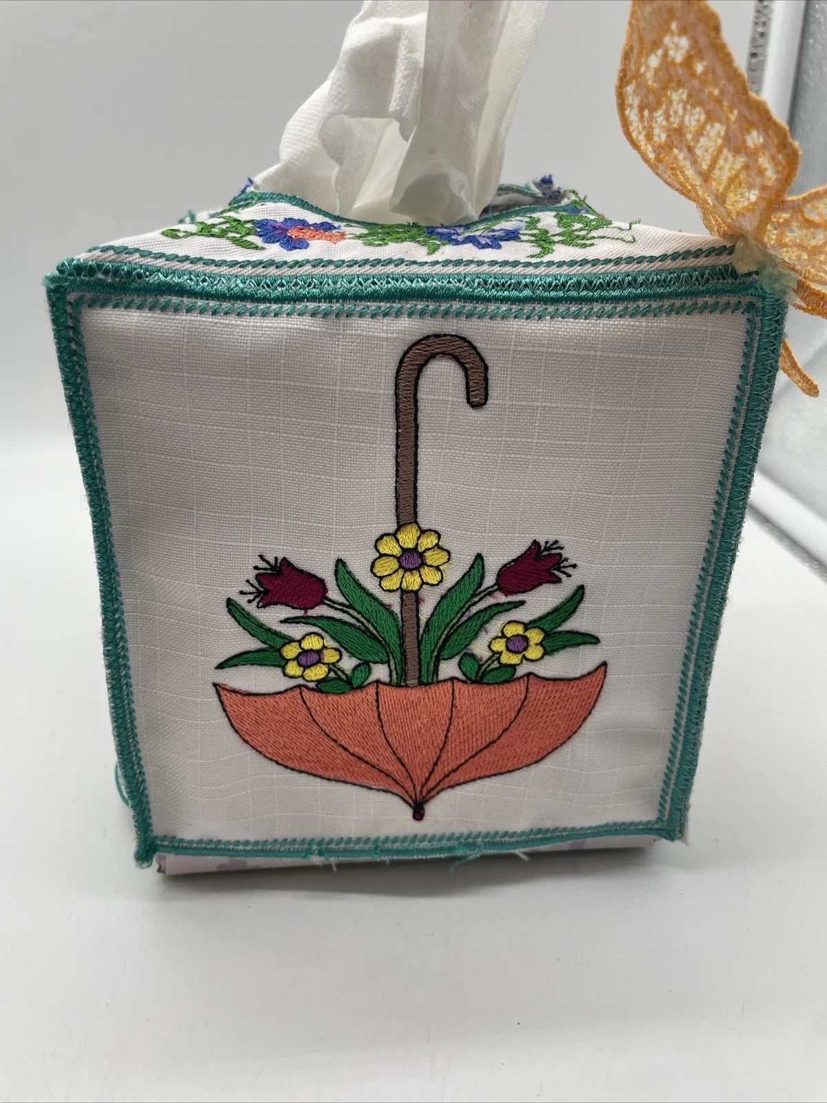 Cube Tissue Box Cover Hummingbird Butterfly Floral Flowers | eBay