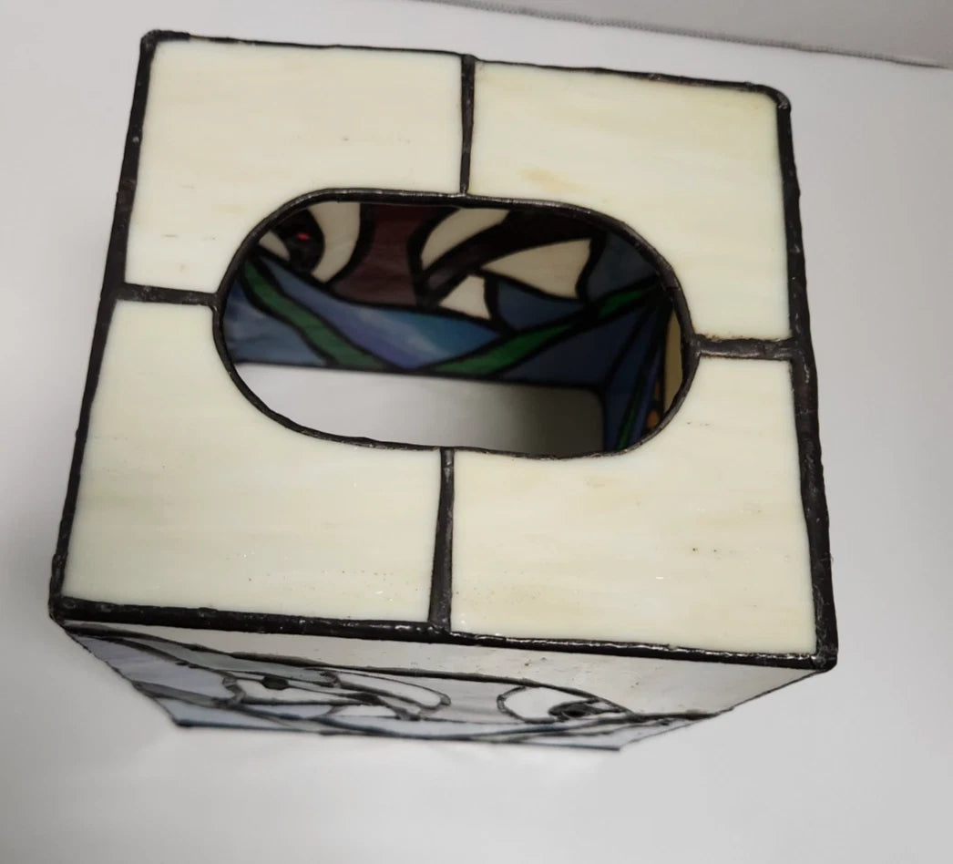 Acrylic Faux Stained Glass Tropical Fish Seashell Beach House Condo Tissue Box | eBay