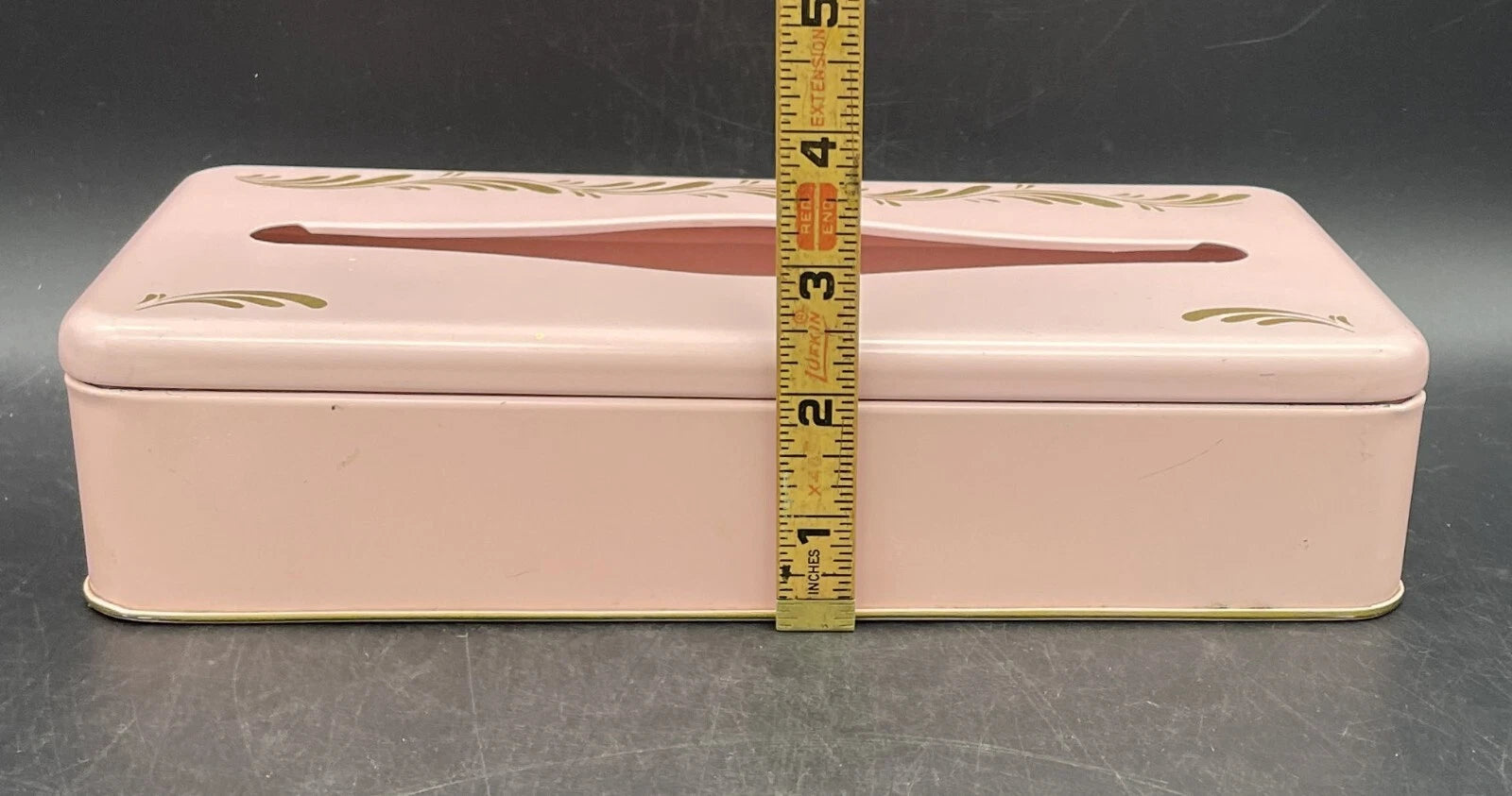 Vintage Ransburg 1950s MCM Hand Painted Pink and Gold Swirl Metal Tissue Box | eBay