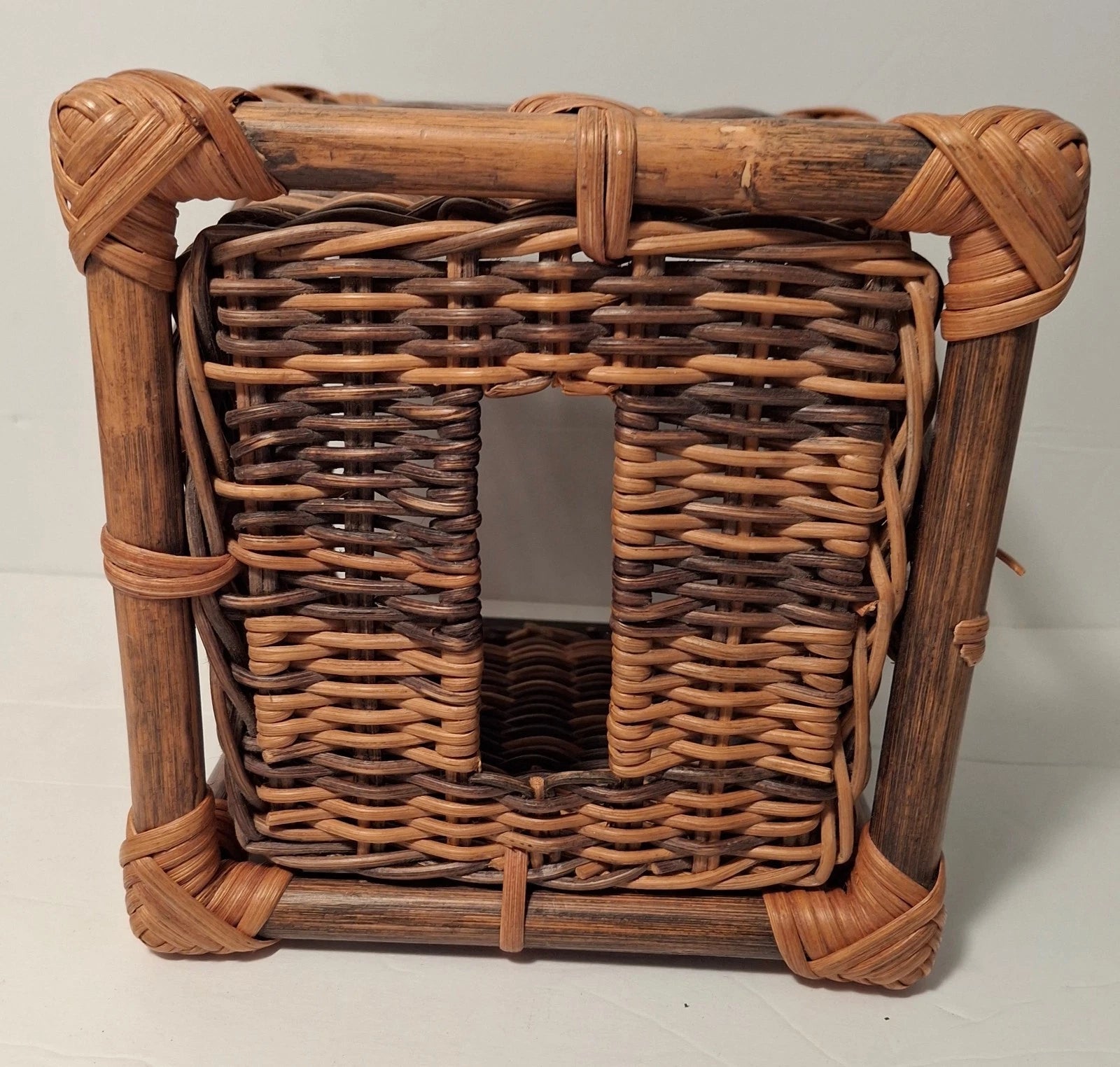 Rattan Wicker Square Tissue Box Cover Decorative Woven 6x7" Facial New | eBay