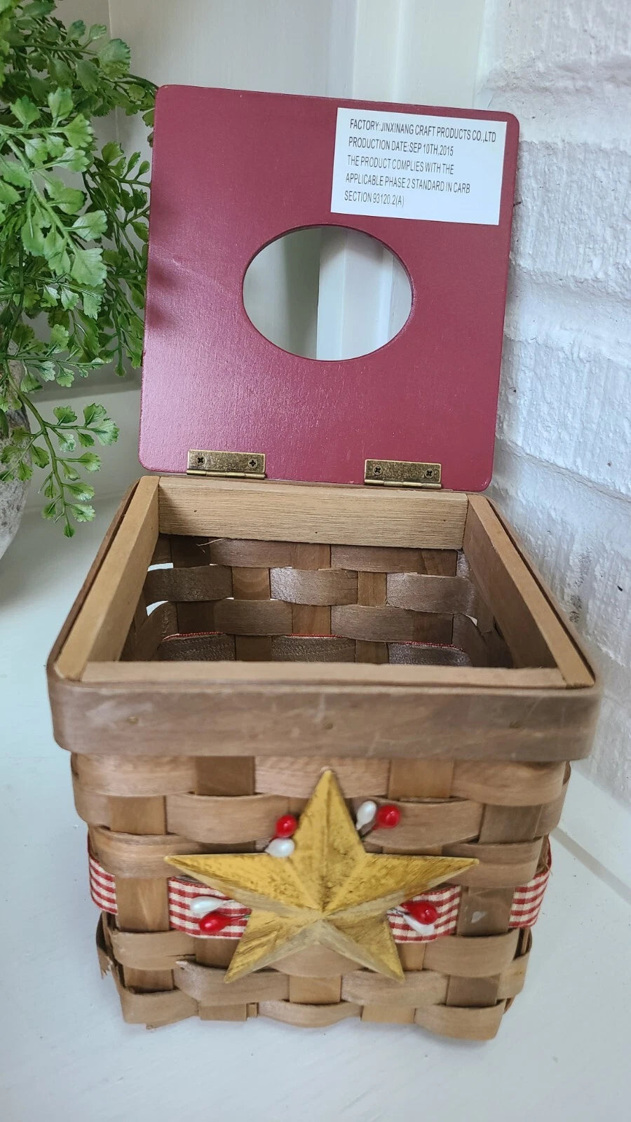 Set Of 2 Red White Star Tissue Box Rectangular & Square Hinged Tissue Box Holder | eBay