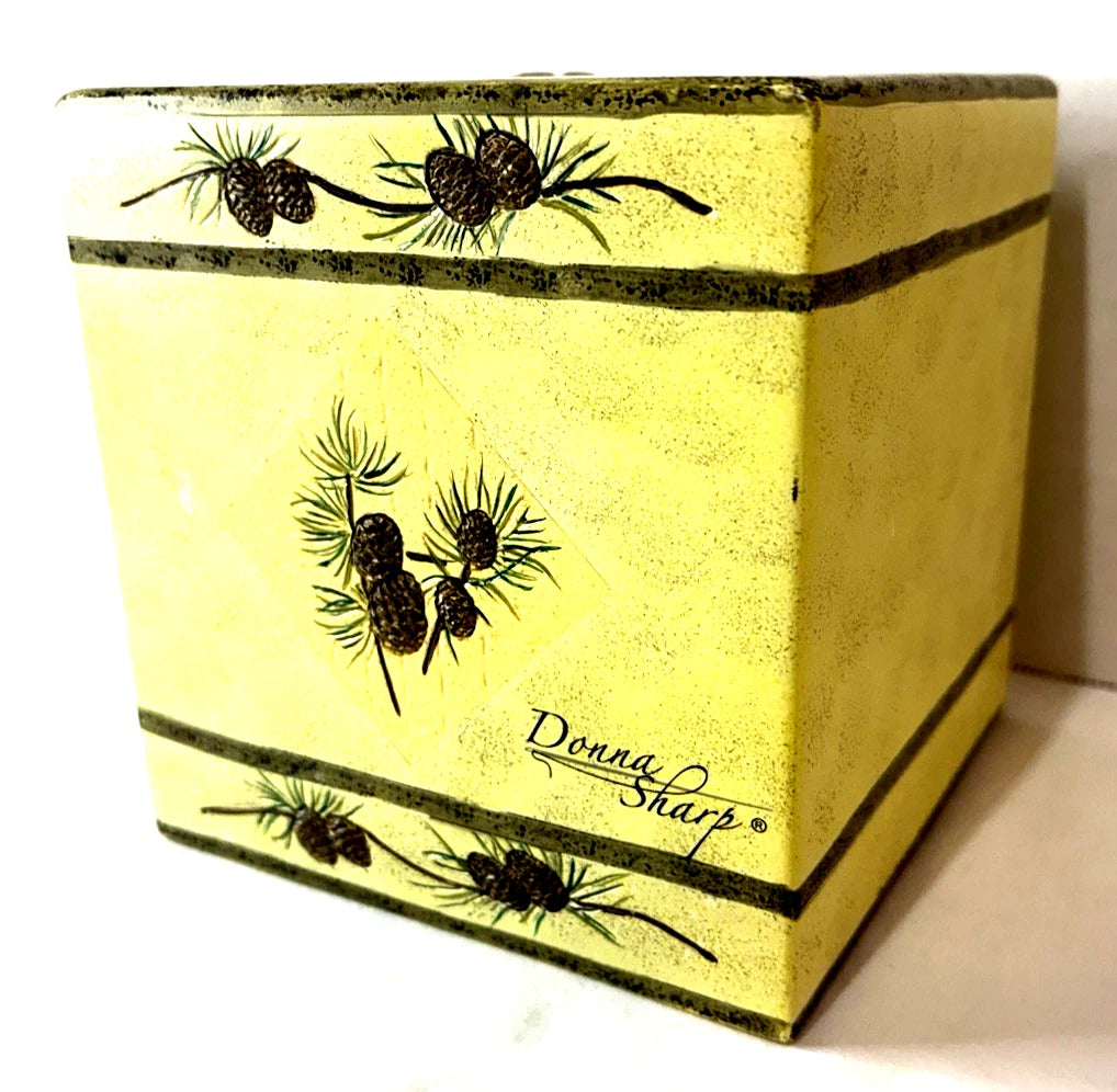 Designer Donna Sharp Rustic Yellow Pinecone Tissue Box Cover Resin | eBay