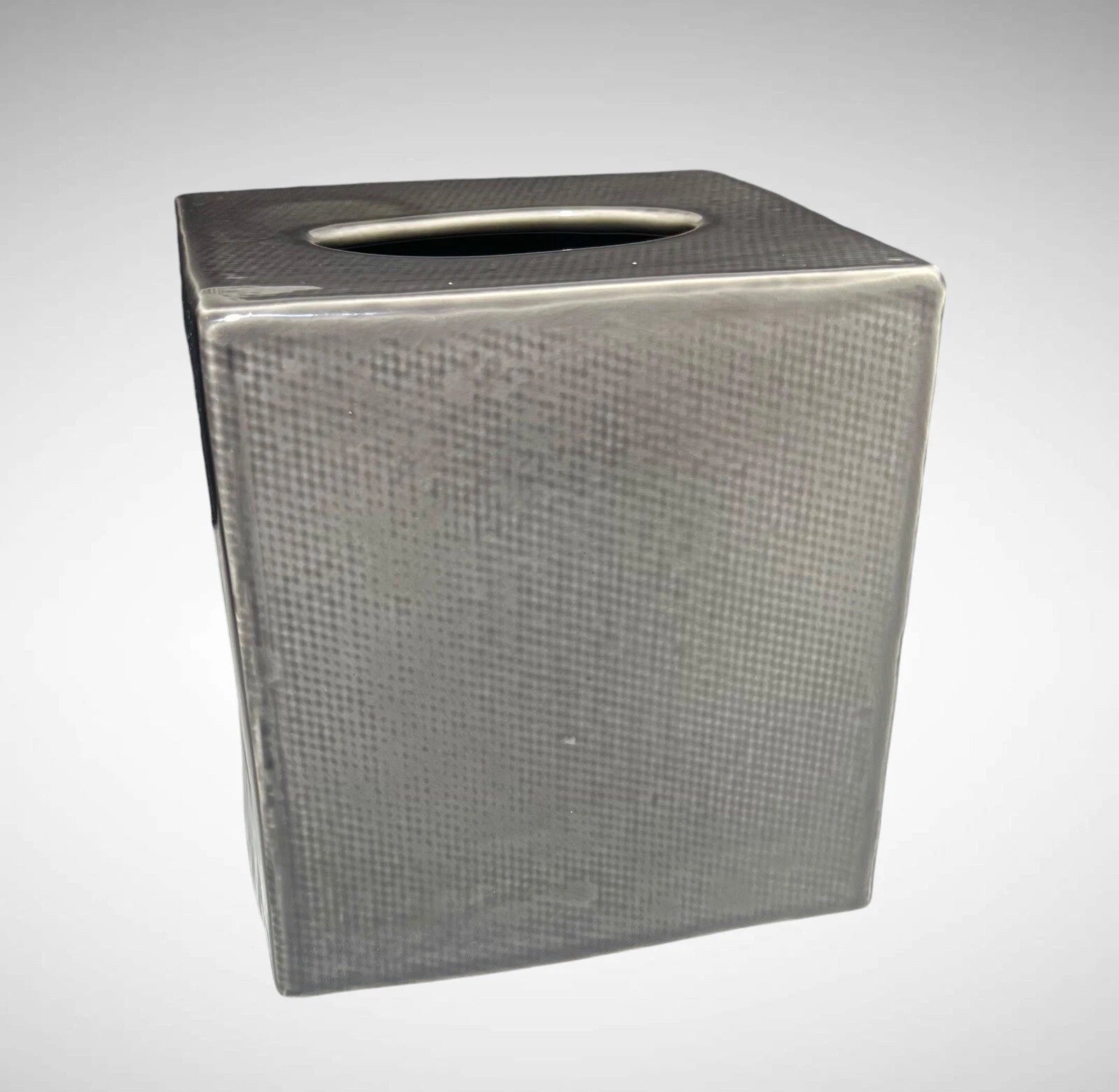 Pigeon & Poodle Cordoba Gray Burlap Tissue Box Square Ceramic Made in Portugal | eBay