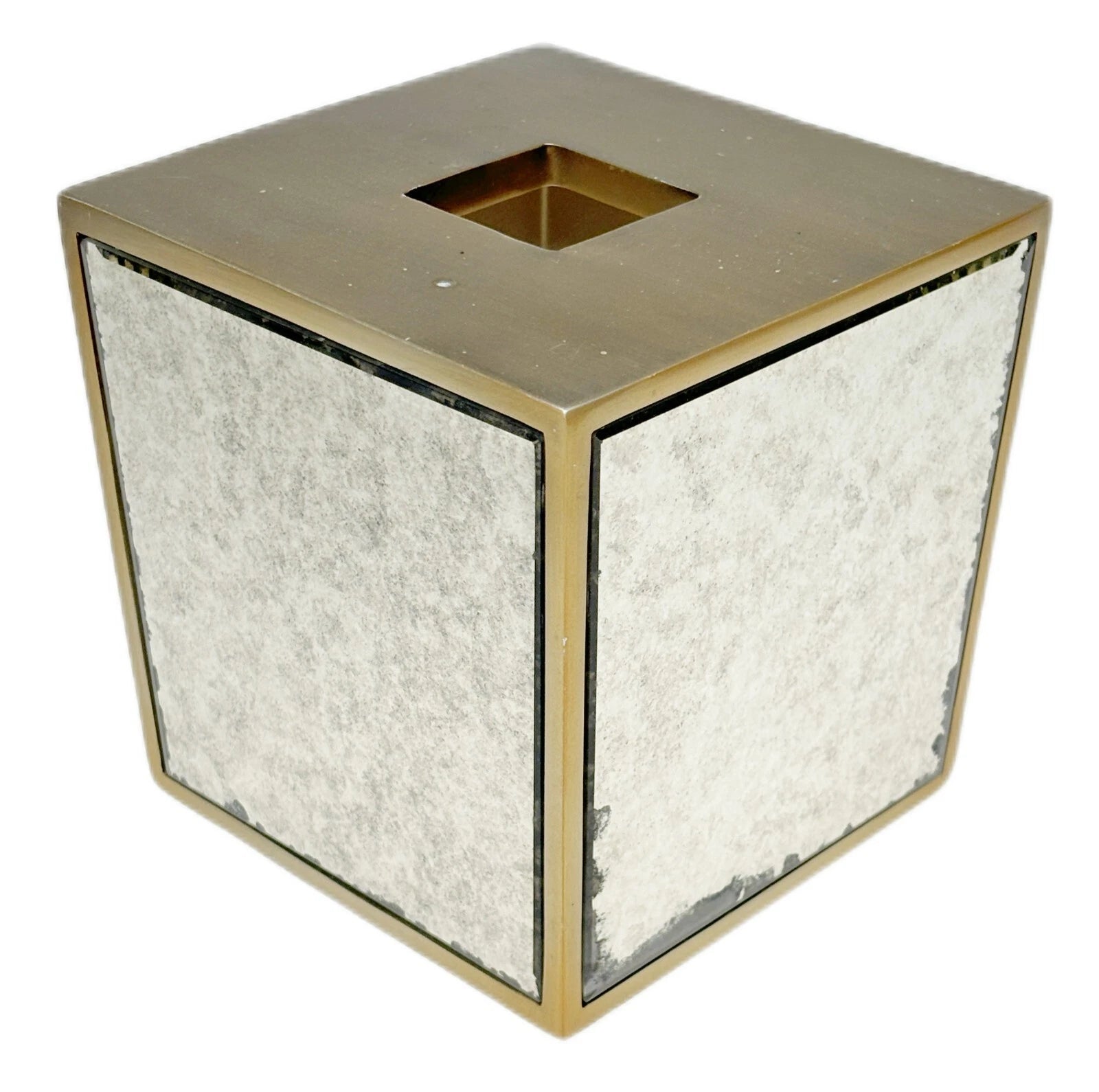 Mirrored Tissue Box Cover & Tooth Brush Holder Venetian Dillards Southern Living | eBay