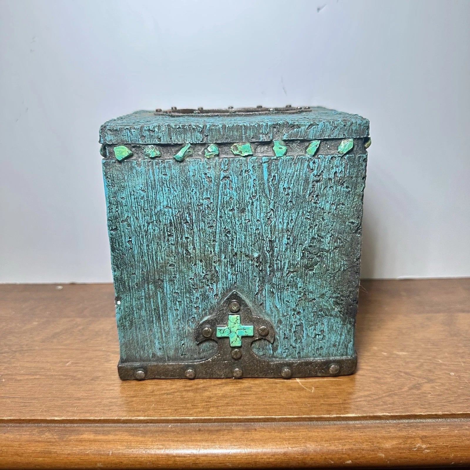 Teal Rustic Western Tissue Box Holder Square | eBay