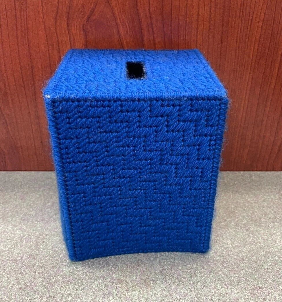 Peanuts Lucy Handmade 5.5" Plastic Canvas Tissue Box Holder Sewn Blue | eBay