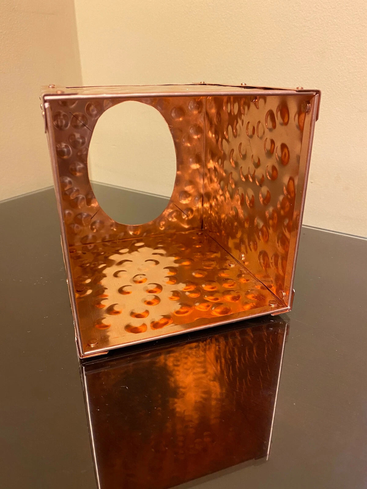 Hammered Solid Copper Tissue Box Holder Square Cube Facial Tissue Box Cover | eBay