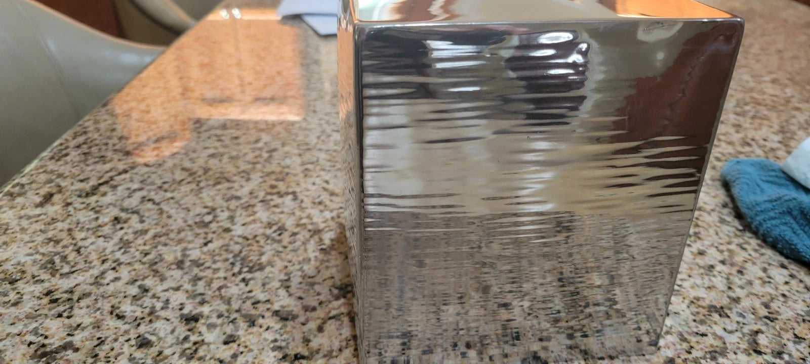 HOTEL COLLECTION Textured Silver Metal India Boutique Tissue Box Cover SEE PICS | eBay