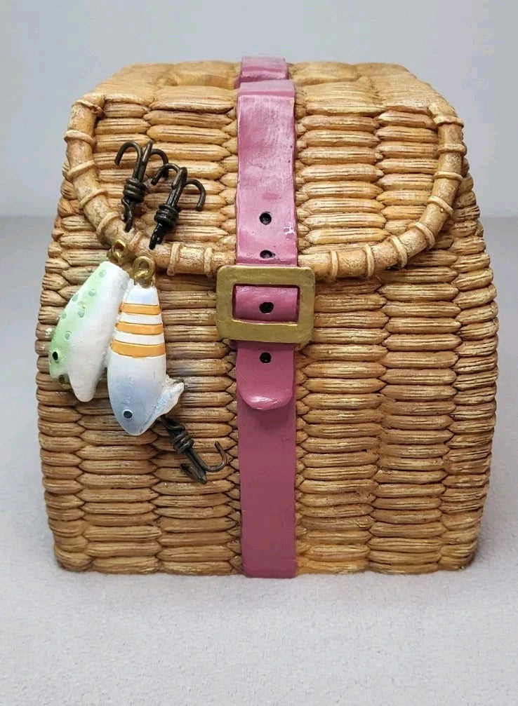 Vintage Fishing Ceramic Basket Kleenex Box Cover | eBay