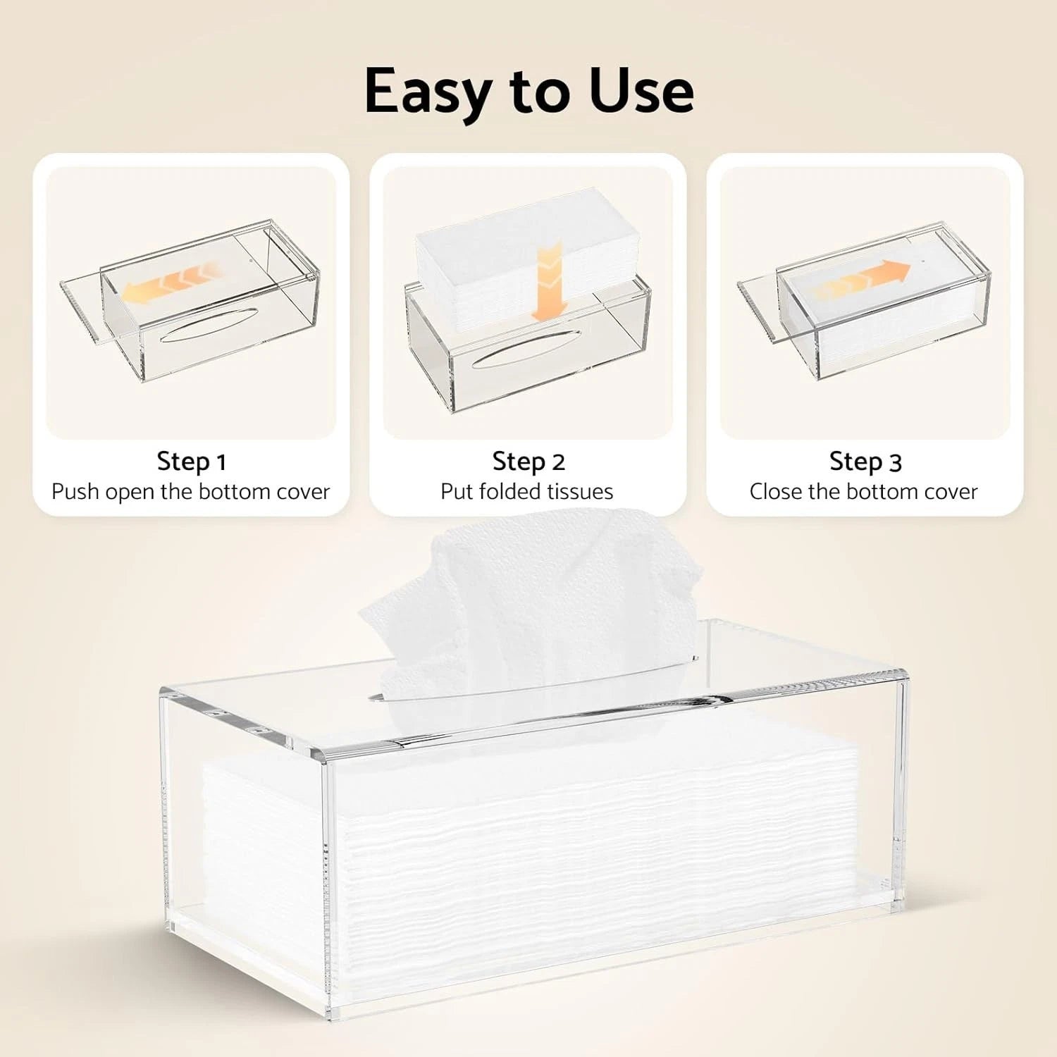 Clear Acrylic Tissue Box Cover - Modern, Elegant Napkin Dispenser for Any Space | eBay