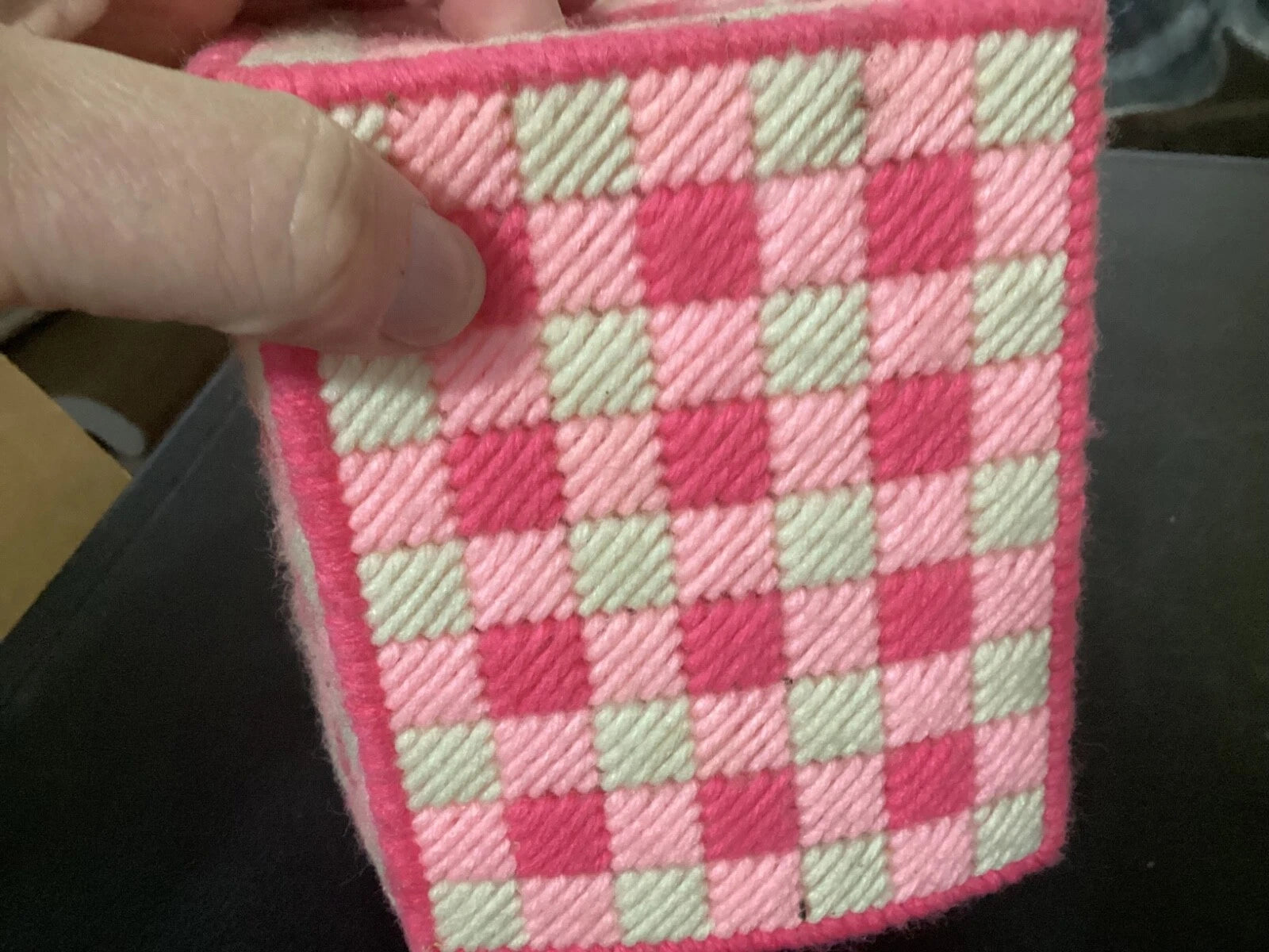 Homemade Pink and White Square Tissue Box Cover | eBay