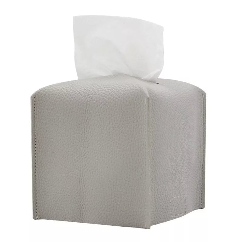 Tissue Holder Tissue Case Paper Box Paper Holder Leather Tissue Box Home Square | eBay