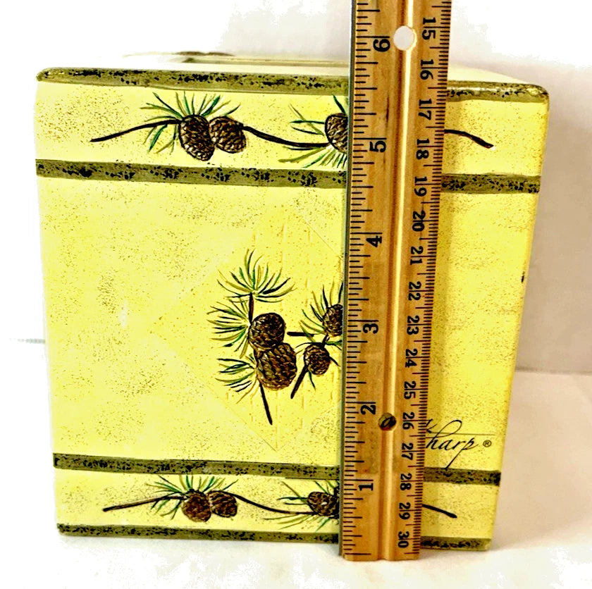 Designer Donna Sharp Rustic Yellow Pinecone Tissue Box Cover Resin | eBay