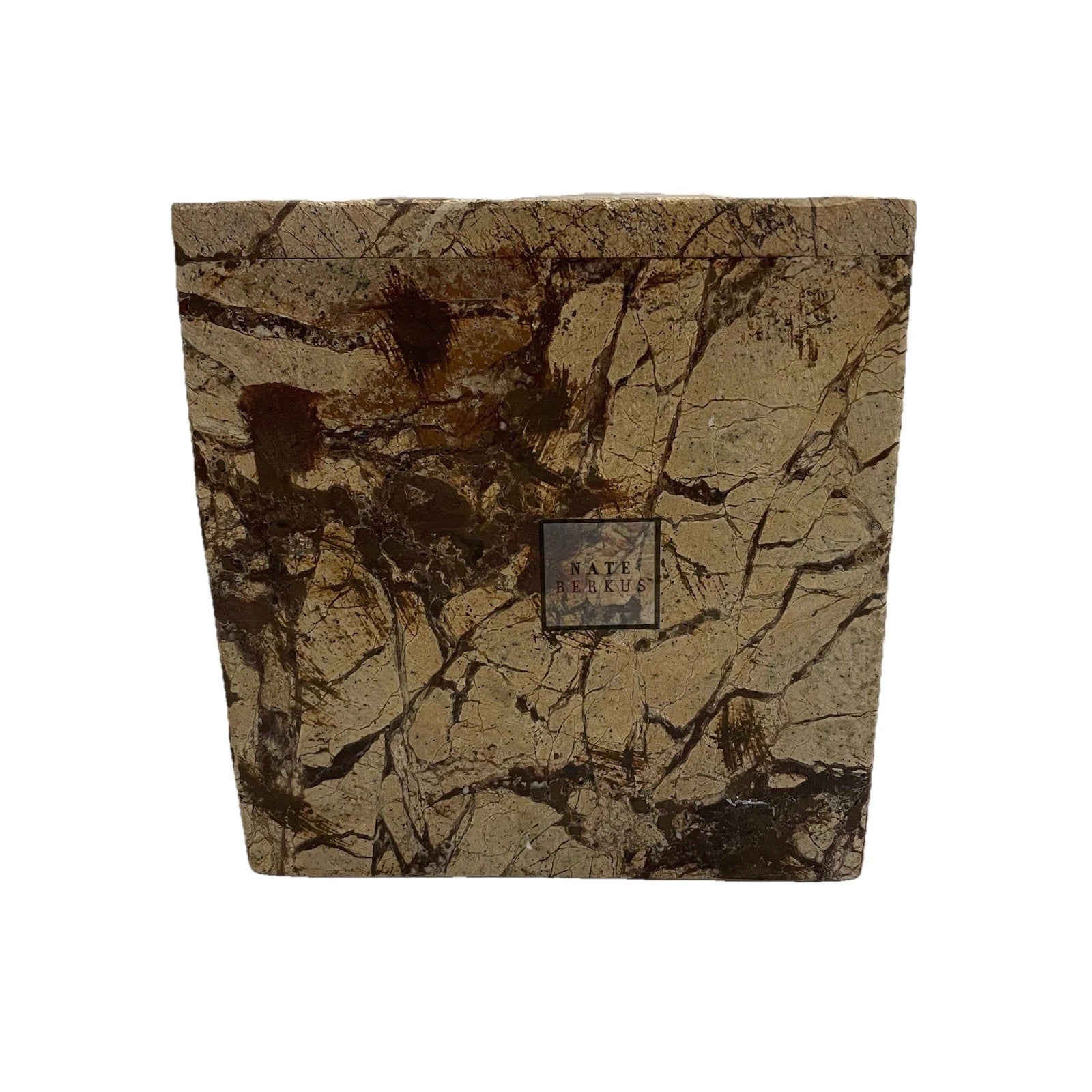 Nate Berkus Dark Travertine Brown Tan Marble Stone Tissue Box Cover Heavy | eBay