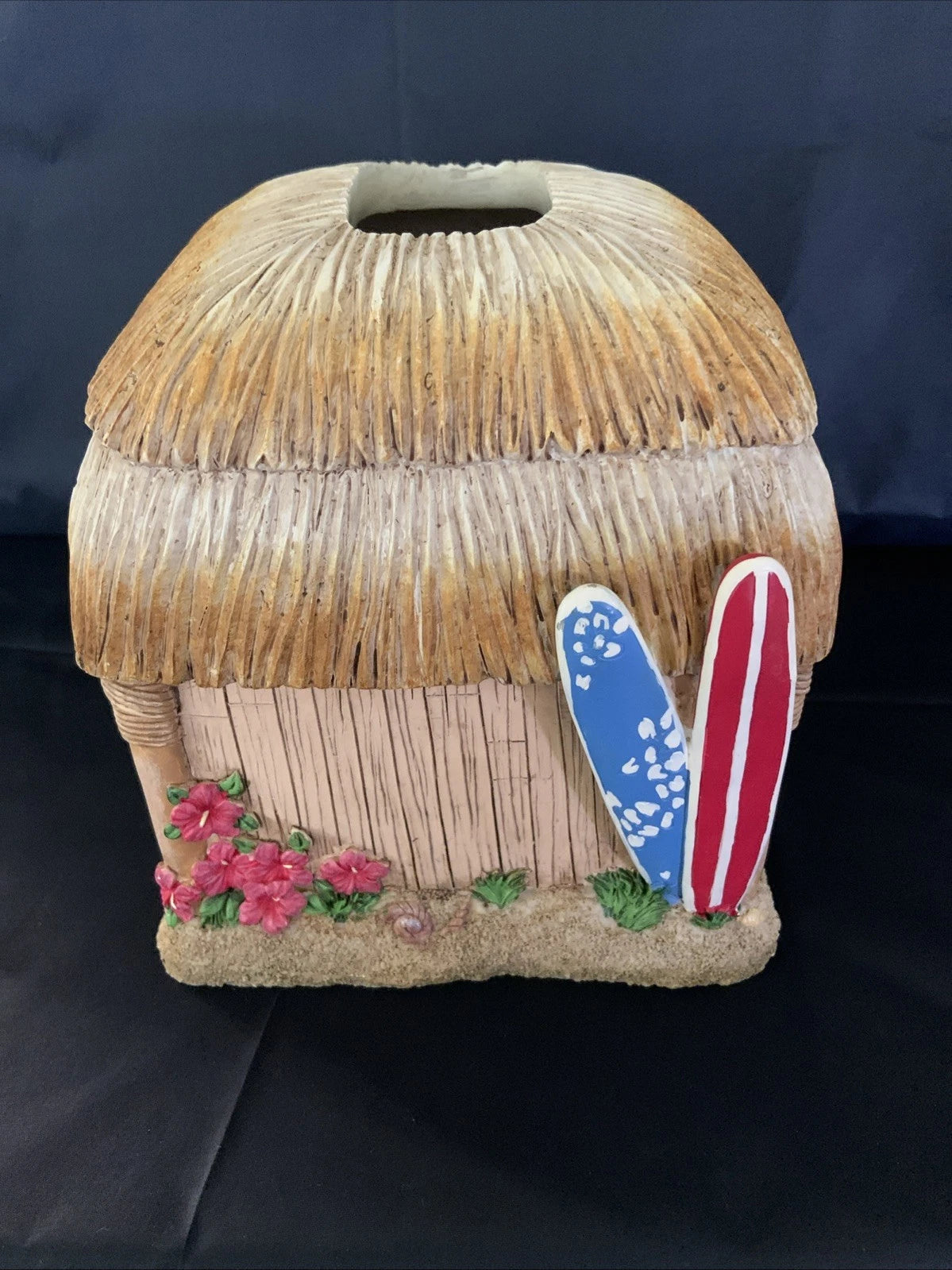 Tissue Box Cover Holder Tiki Hut Surf Board Tropical Beach House Hawaiian Heavy | eBay