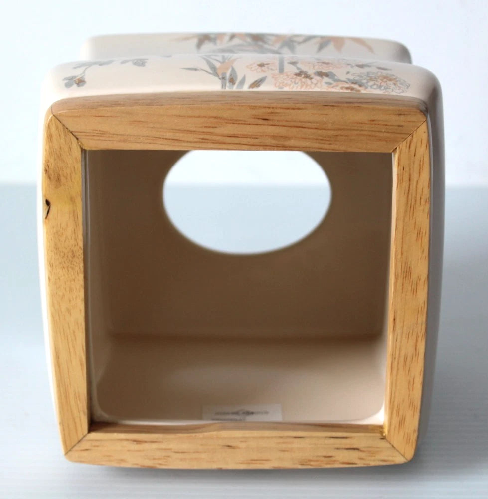 Joseph Abboud Nepal Bamboo Tissue Box Cover Asian Beige Ceramic Holder NBM58NAT | eBay