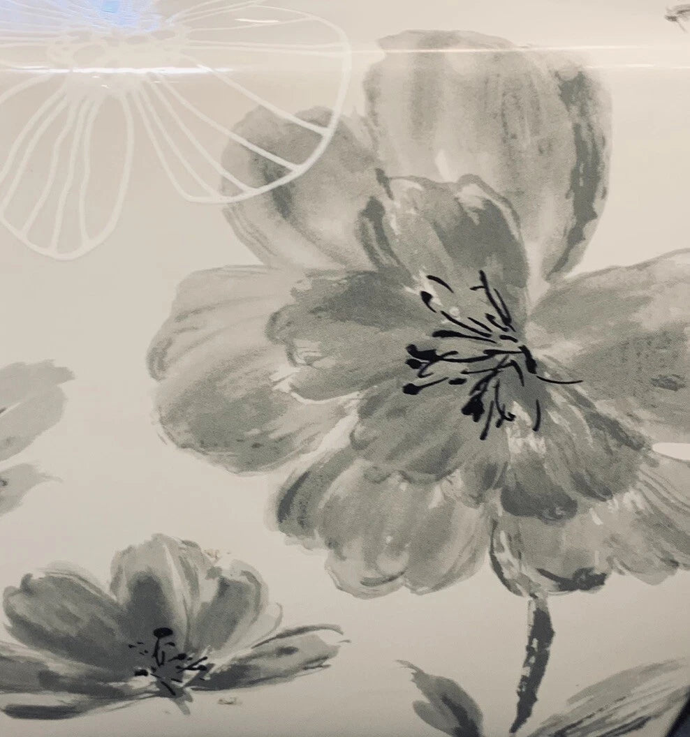 Opaline Ceramic White Gray Peonies Tissue Box Cover By Creative Bath 6” X 6” | eBay