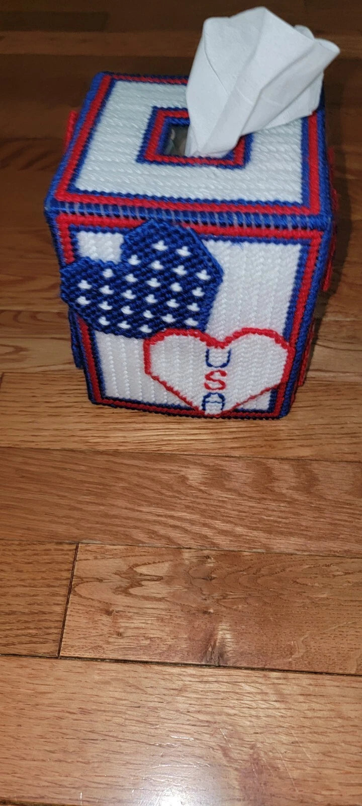 PATRIOTIC HEARTS HANDMADE TISSUE BOX COVER | eBay