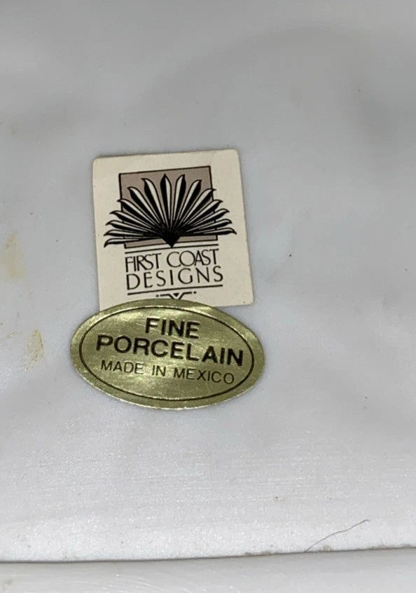 First Coast Designs White Porcelain Tissue Holder Floral Design 6.5”tall 6” Wide | eBay