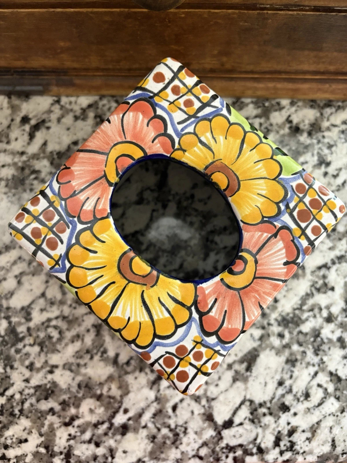Castillo Hand Painted Mexico Floral Tissue Box Holder - Excellent Condition | eBay