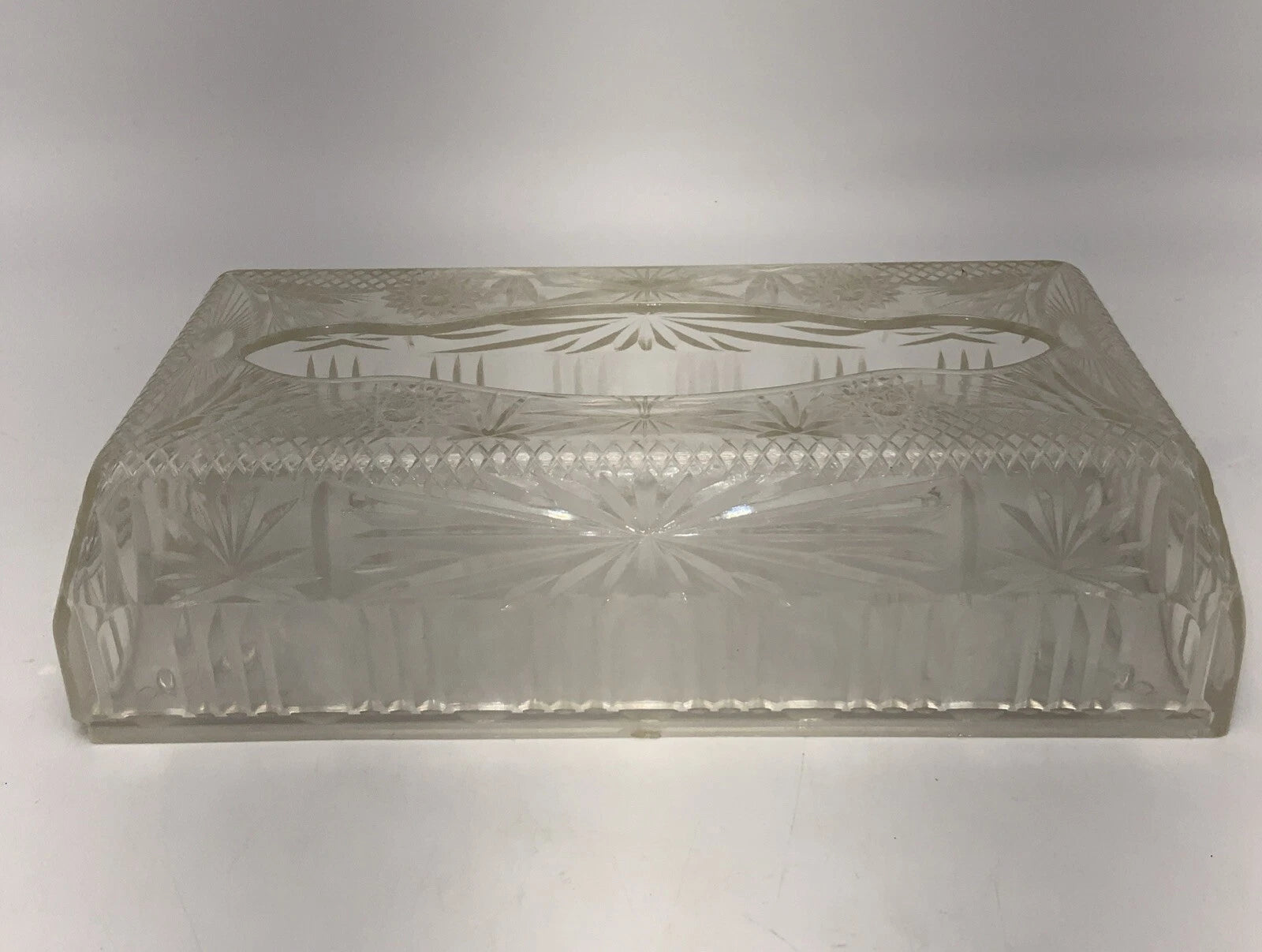 Vintage 1960s MCM Tissue Box Cover Holder Starburst Acrylic Clear Plastic | eBay