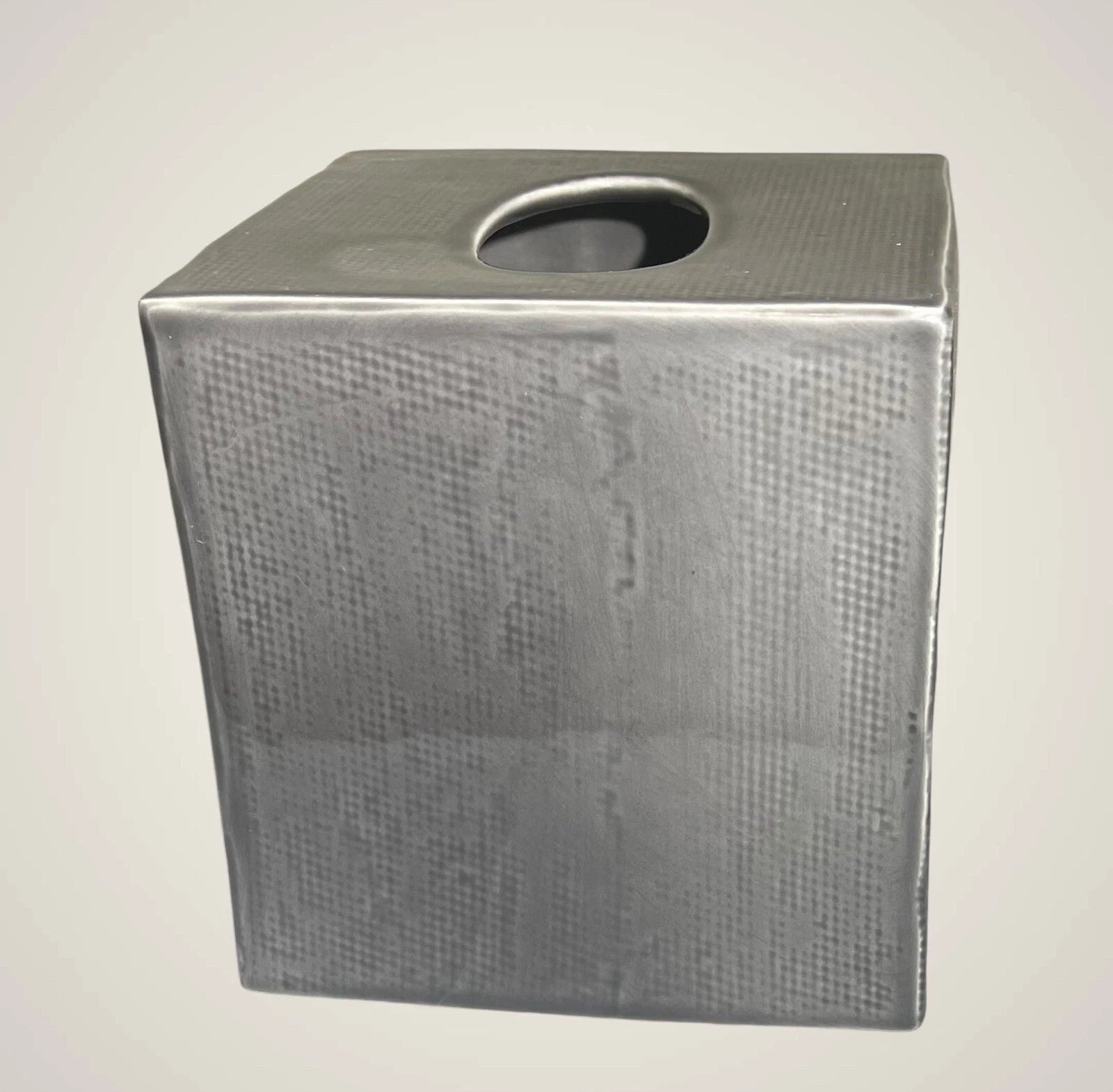 Pigeon & Poodle Cordoba Gray Burlap Tissue Box Square Ceramic Made in Portugal | eBay