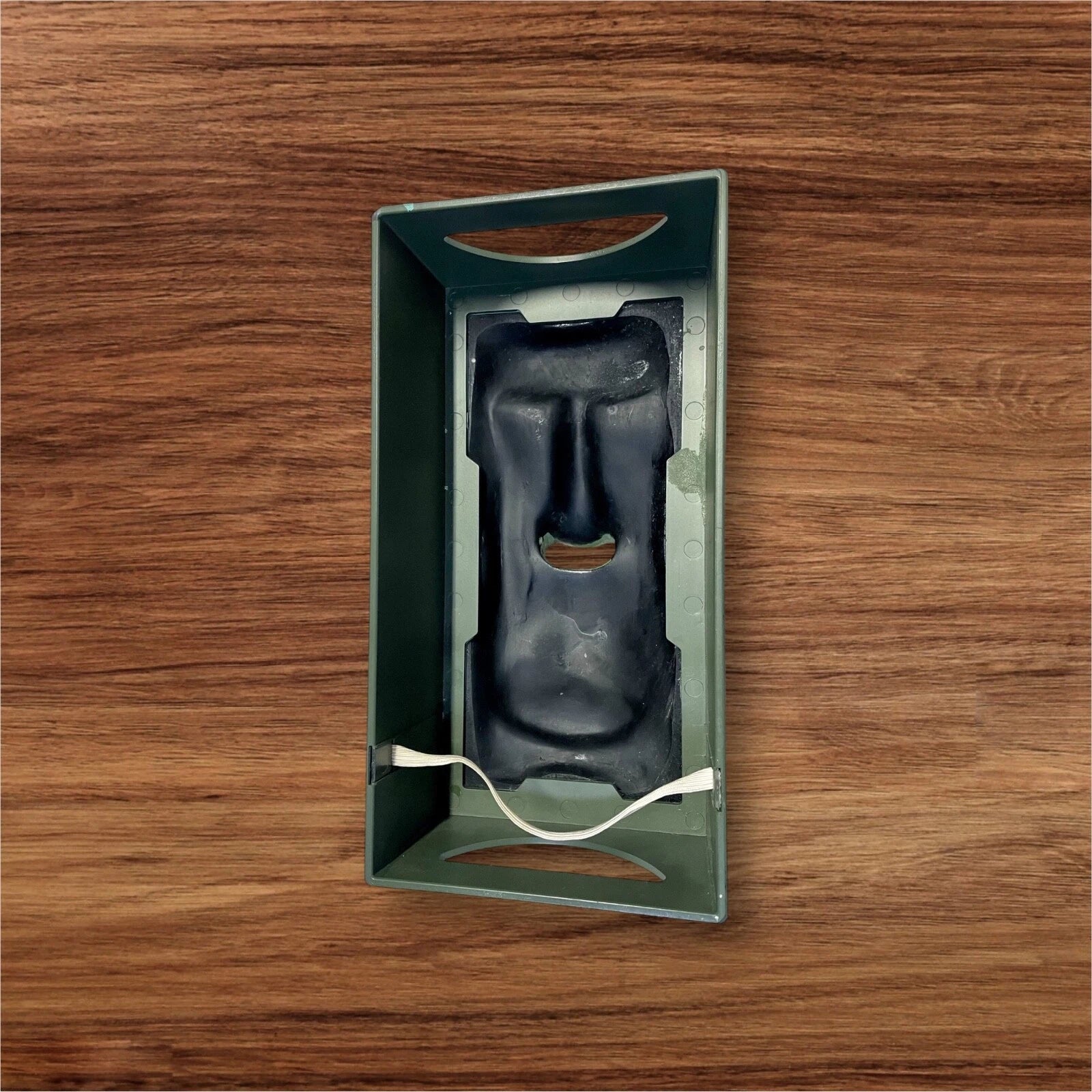 TIKI Faux Stone Tissue Box Cover Green Face Easter Island Moai Rotary Hero | eBay