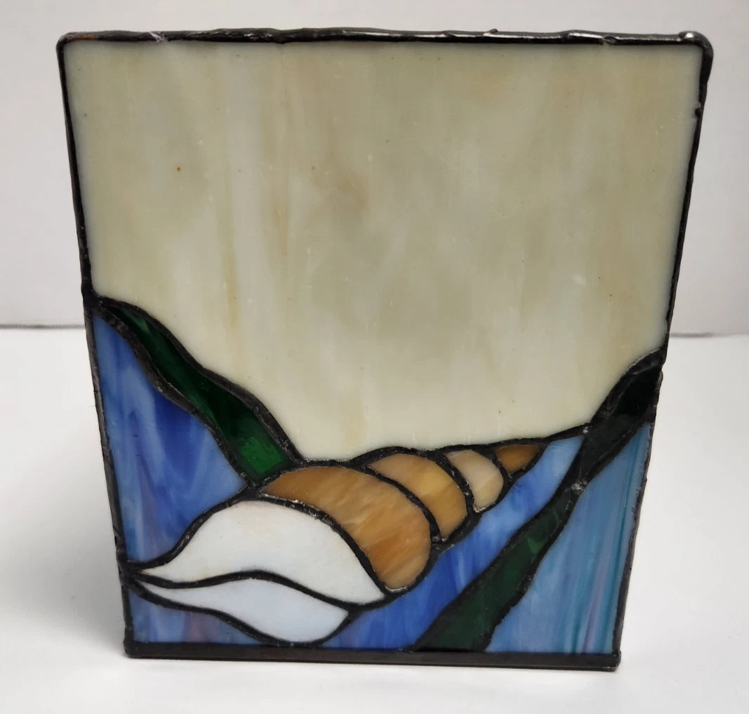Acrylic Faux Stained Glass Tropical Fish Seashell Beach House Condo Tissue Box | eBay