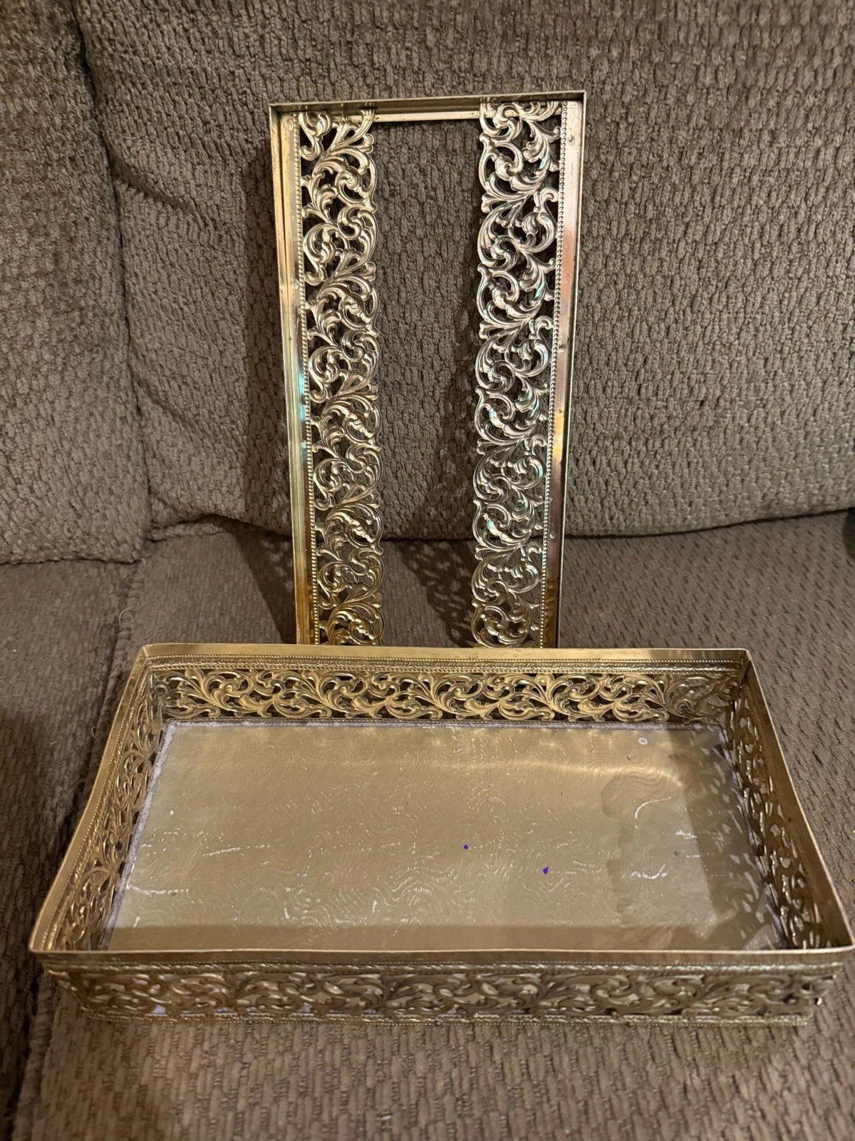 Vintage Gold Tone Tissue Kleenex Box Filigree Holder Ornate Hollywood Regency | eBay