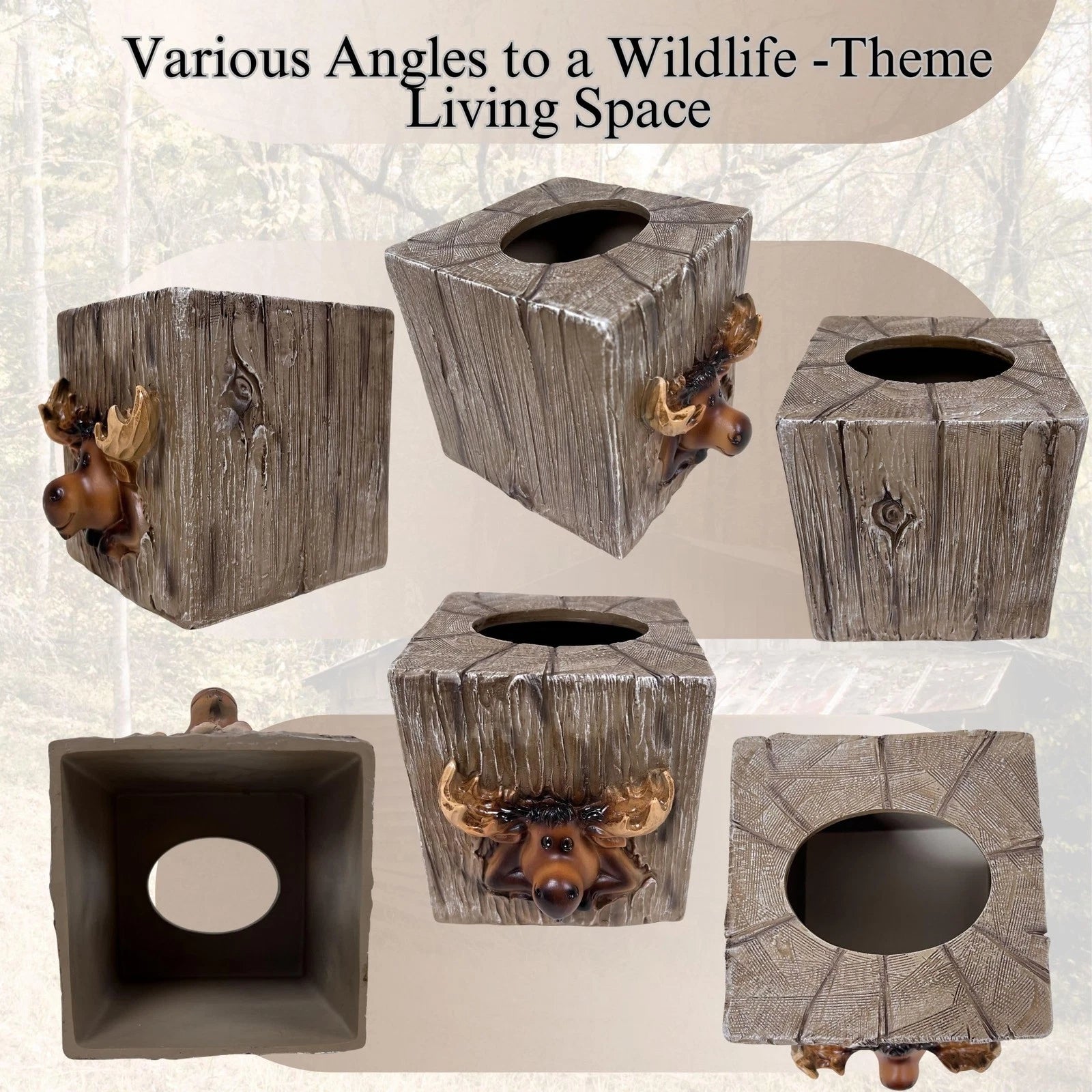 Rustic Moose Tissue Box Cover – Nature-Inspired Cabin & Wildlife Décor | eBay