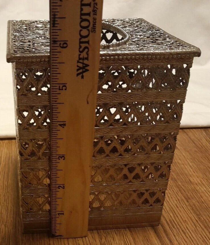 Lot Of 2 Vintage Gold Tone Hollywood Regency Metal Tissue Box Cover Holder | eBay