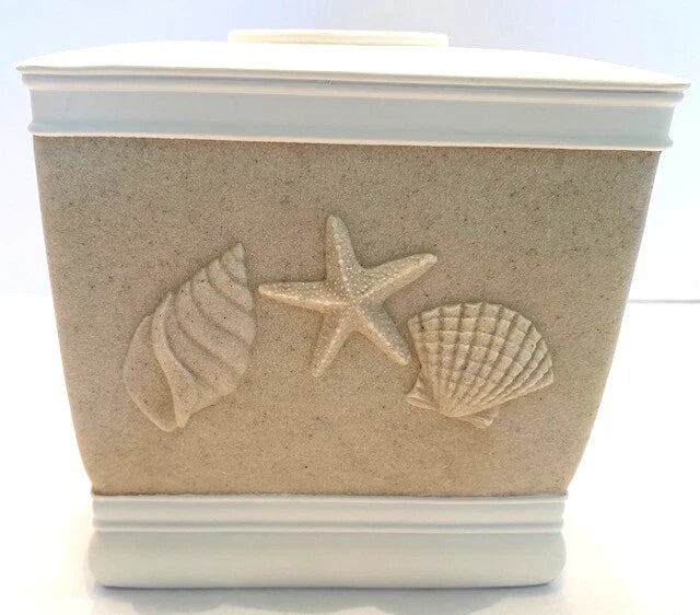 Heavy Resin Beige/Ivory Seashell Tropical/Beach 5.25" Tissue/Kleenex Box Cover | eBay