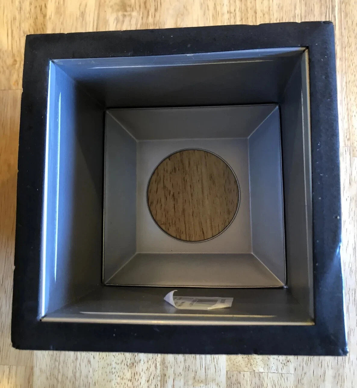 Silver Metal 6x6 Square Tissue Box Cover Matte Sides Shiny Top Trim Rubber Base | eBay