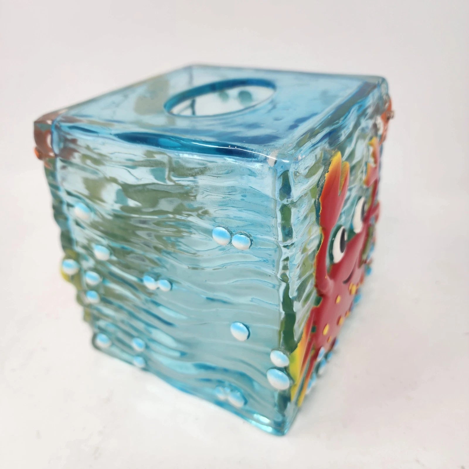 Target Do Your Room Sea Life Blue Acrylic Tissue Box Cover 3D Crab Starfish 6x5 | eBay
