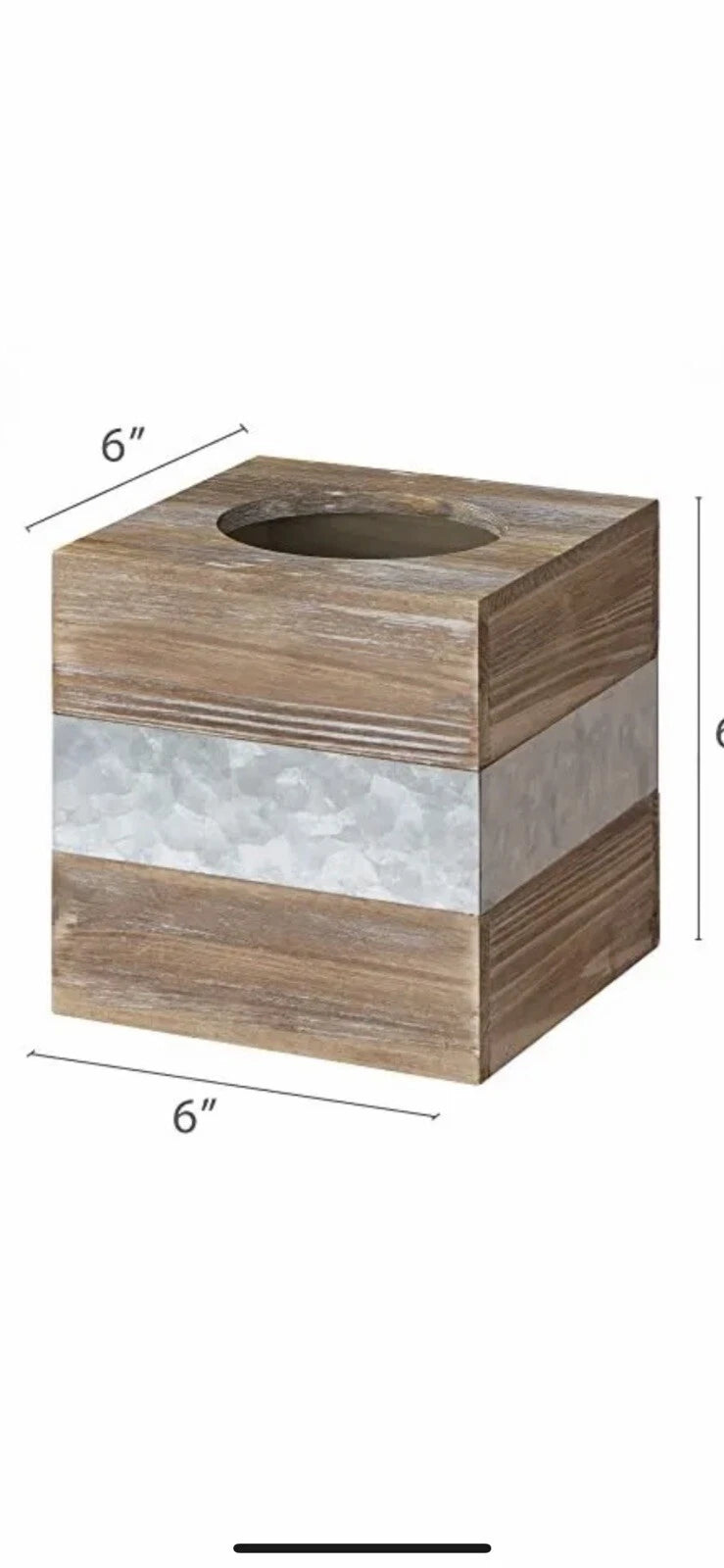 Rustic Metal and Distressed Wood Square Tissue Box Cover Barnyard Designs New | eBay