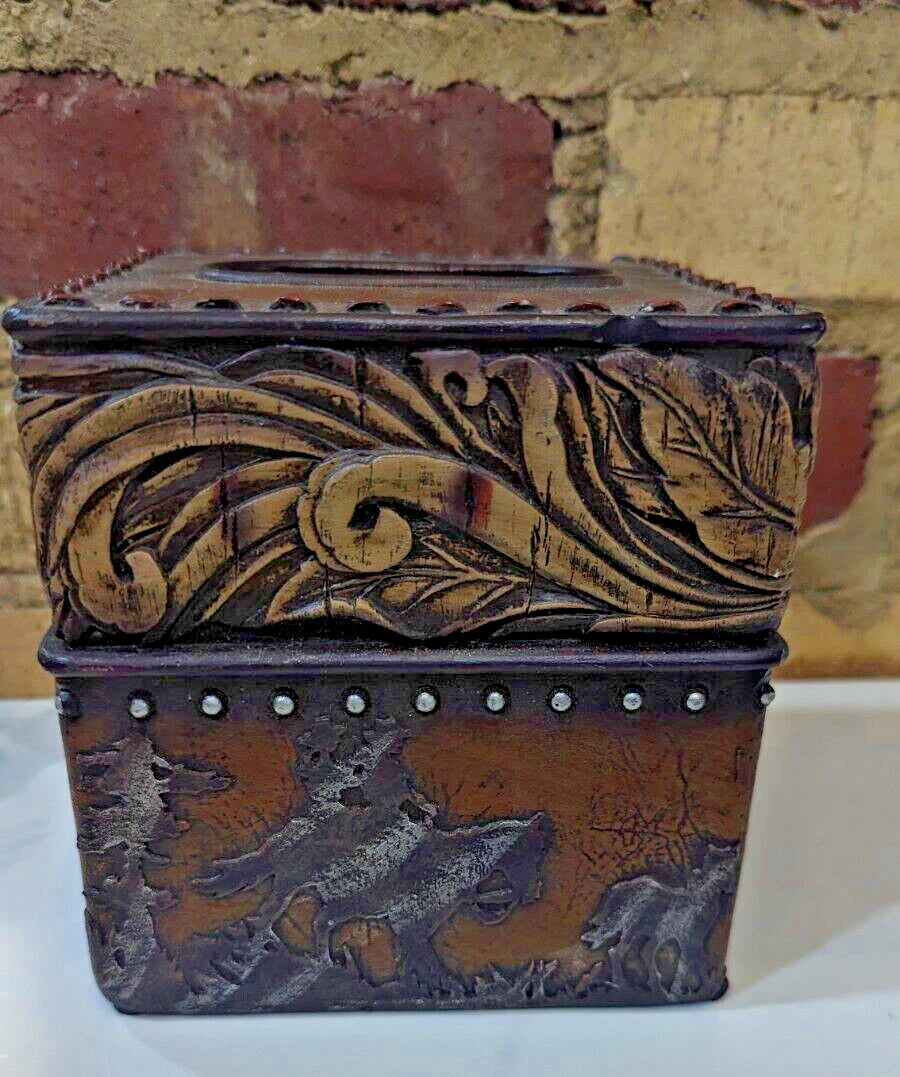 Rustic Western Wild Horses W/Gold Patterns Tissue Cover & Western Themed Frame | eBay